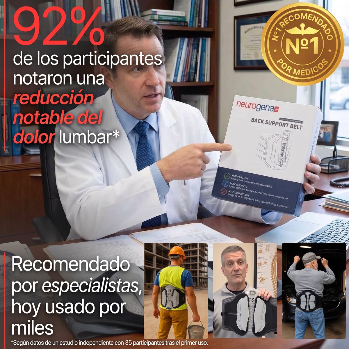 Cinturón de soporte lumbar Neurogena™