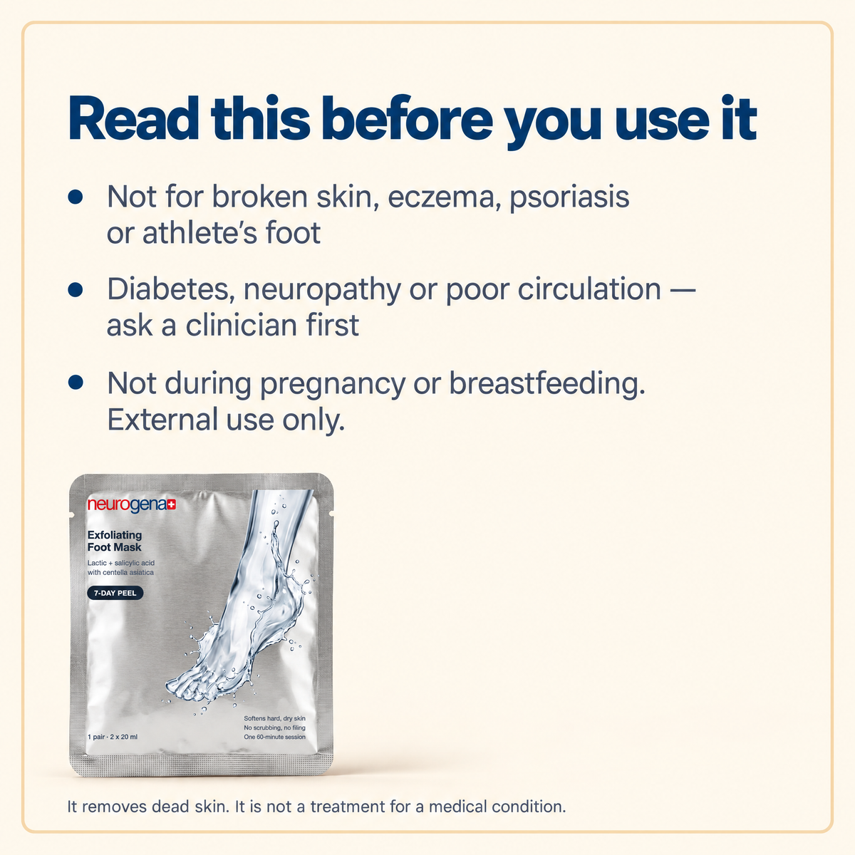 Read this before you use it — who should not use the foot mask