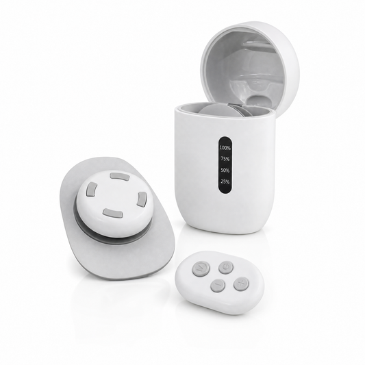 EMS Wireless Pain Reliever with charging case and remote