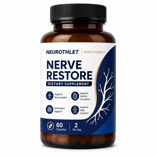 Neurothlet Nerve Restore bottle, 60 capsules, benfotiamine alpha-lipoic acid nerve supplement