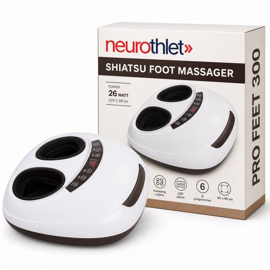Neurothlet Pro Feet 300 shiatsu foot massager with its retail box